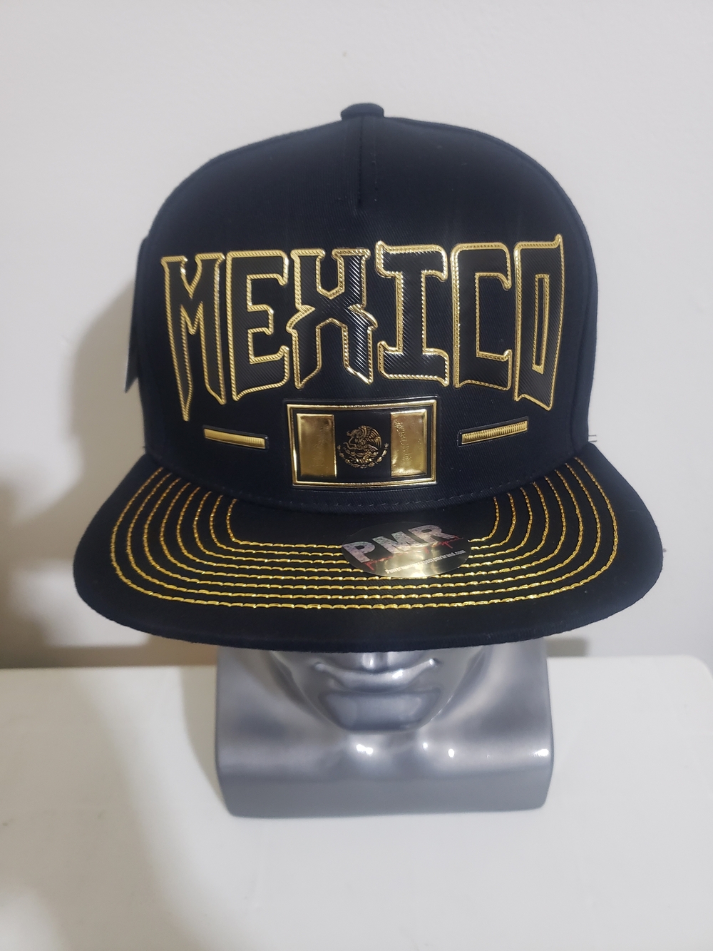 Black and Gold Mexico Snapback Hat